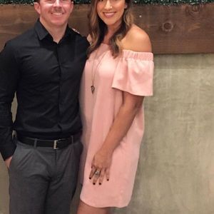 Blush Pink off the shoulder dress